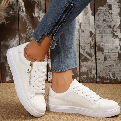 Baskets Zippées Effet Serpent