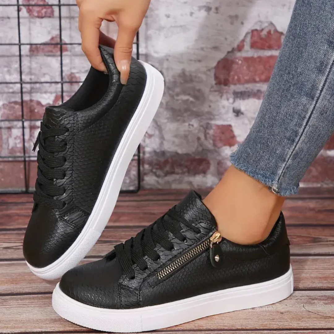 Baskets Zippées Effet Serpent